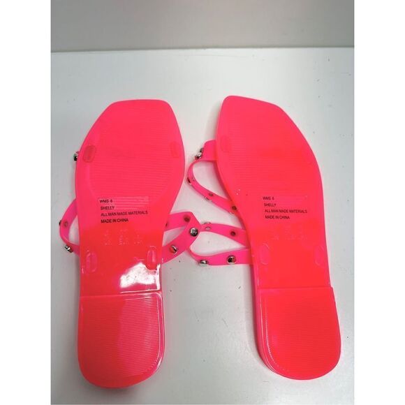 Dolce Vita Jelly Sandals Womens Size 6‎ Neon Pink Slip On Shoes NEW - Picture 9 of 11